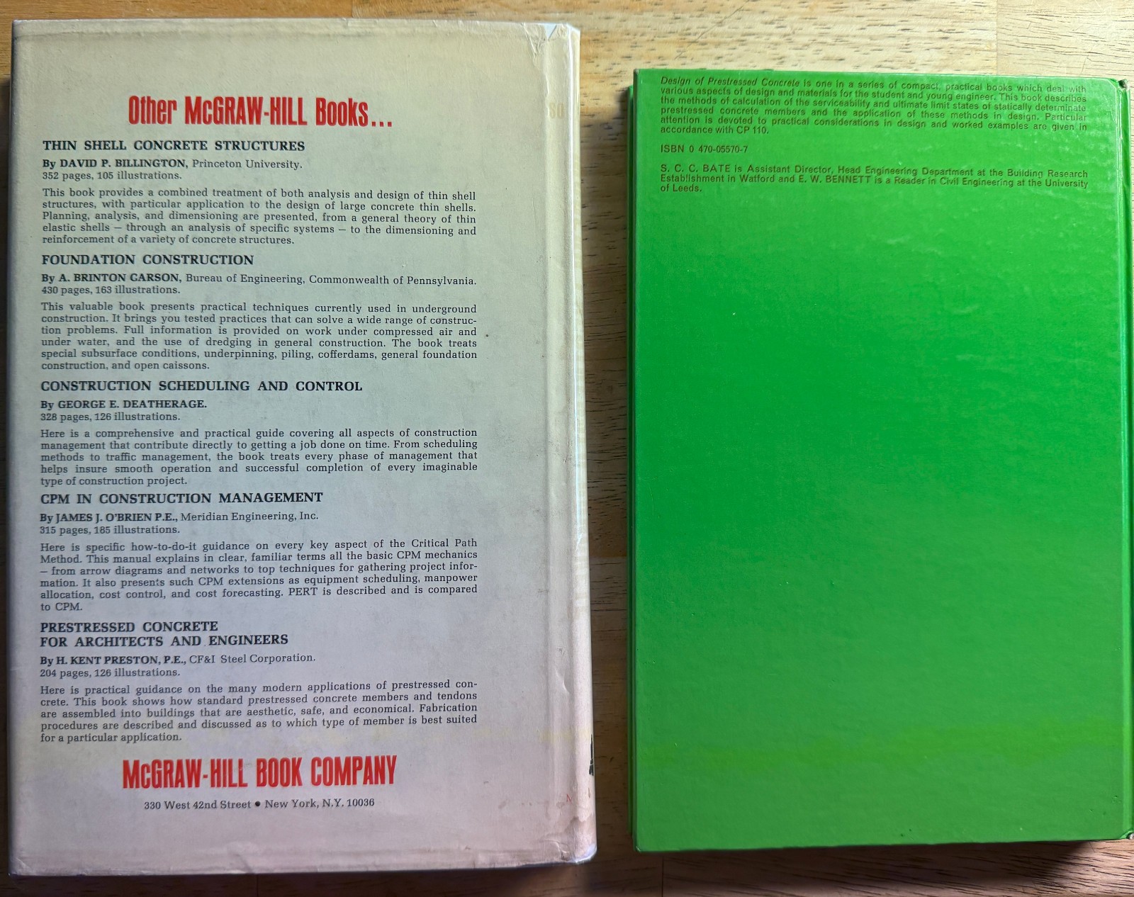 Modern Prestressed Concrete (1967) & Design of Prestressed Concrete (1976) 2 Bks