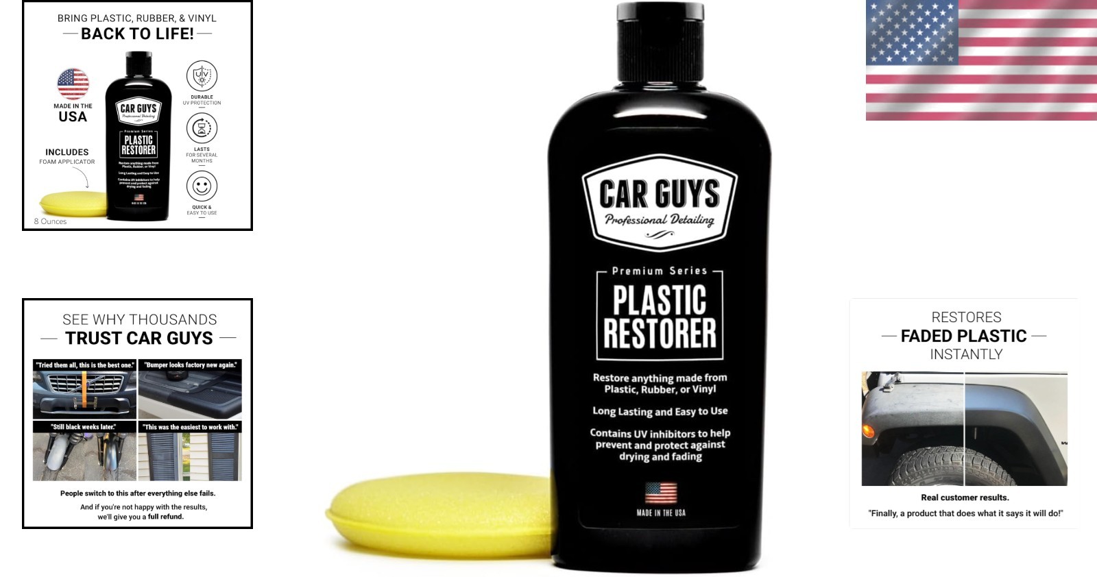 Detailing Supplies: 8oz Plastic Restorer with Foam Applicator for Interiors
