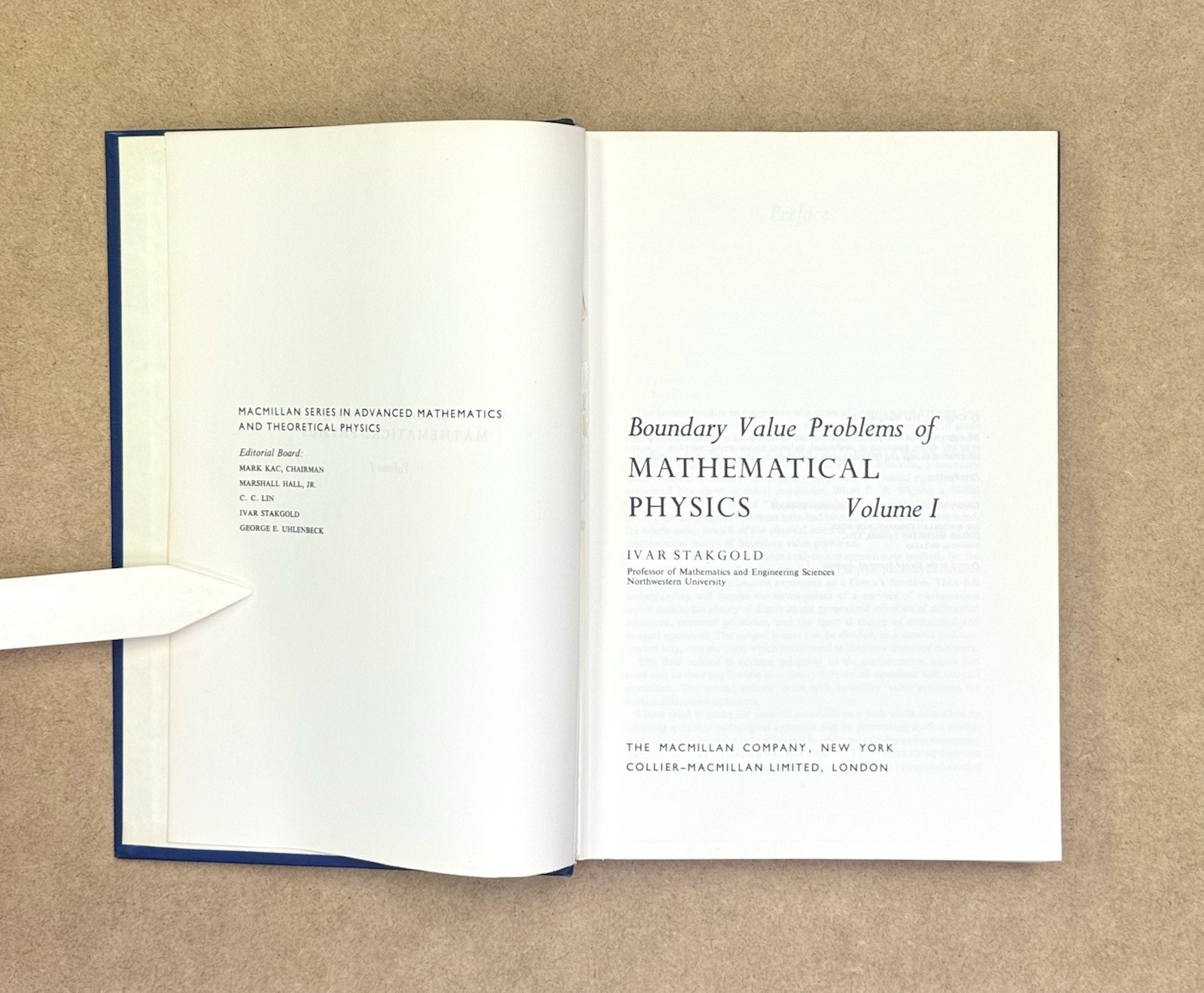 Vintage 1968 Boundary Value Problems Mathematical Physics Vol I Stakgold HCVG