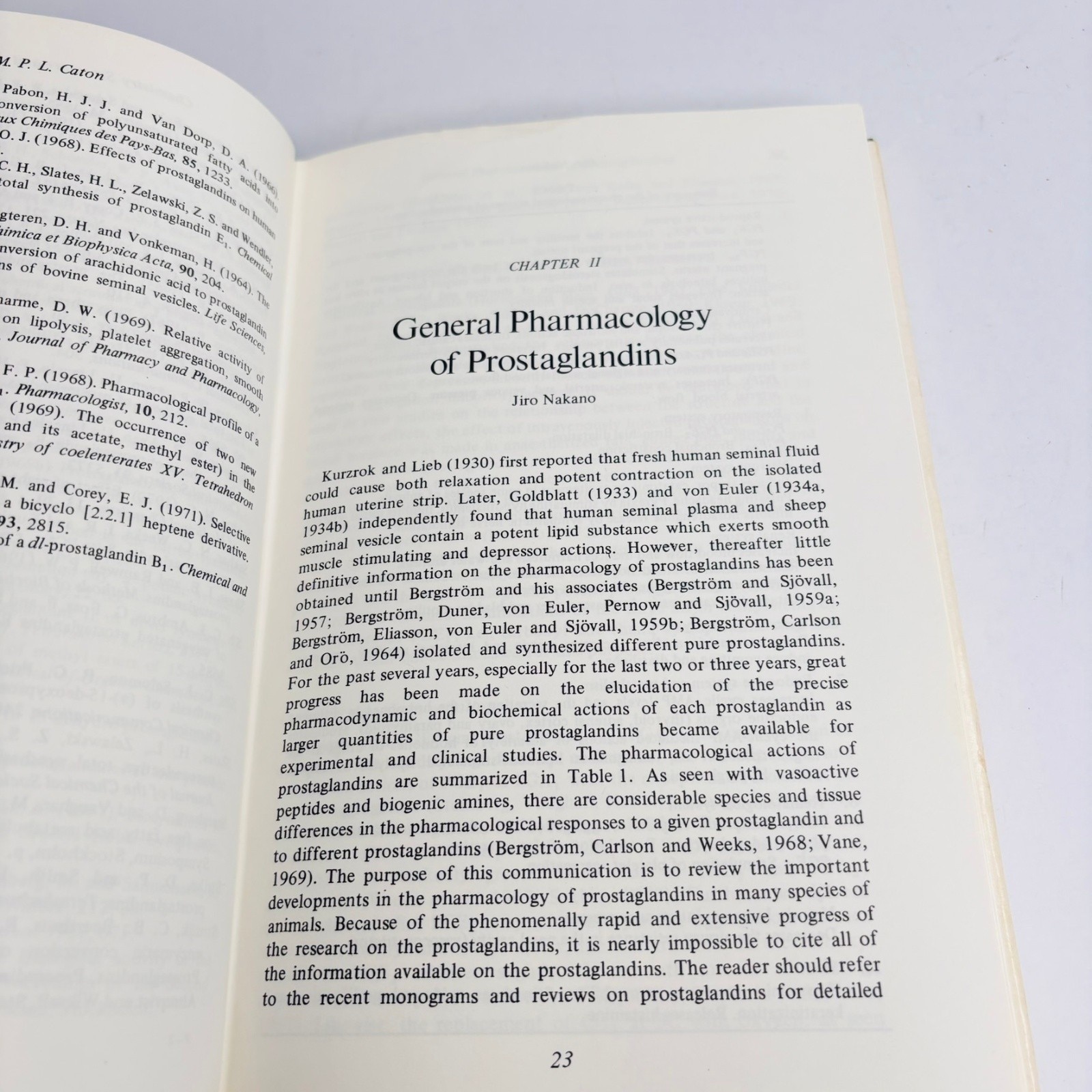 The Prostaglandins Pharmacological And Therapeutic Advances Cuthbert 1973