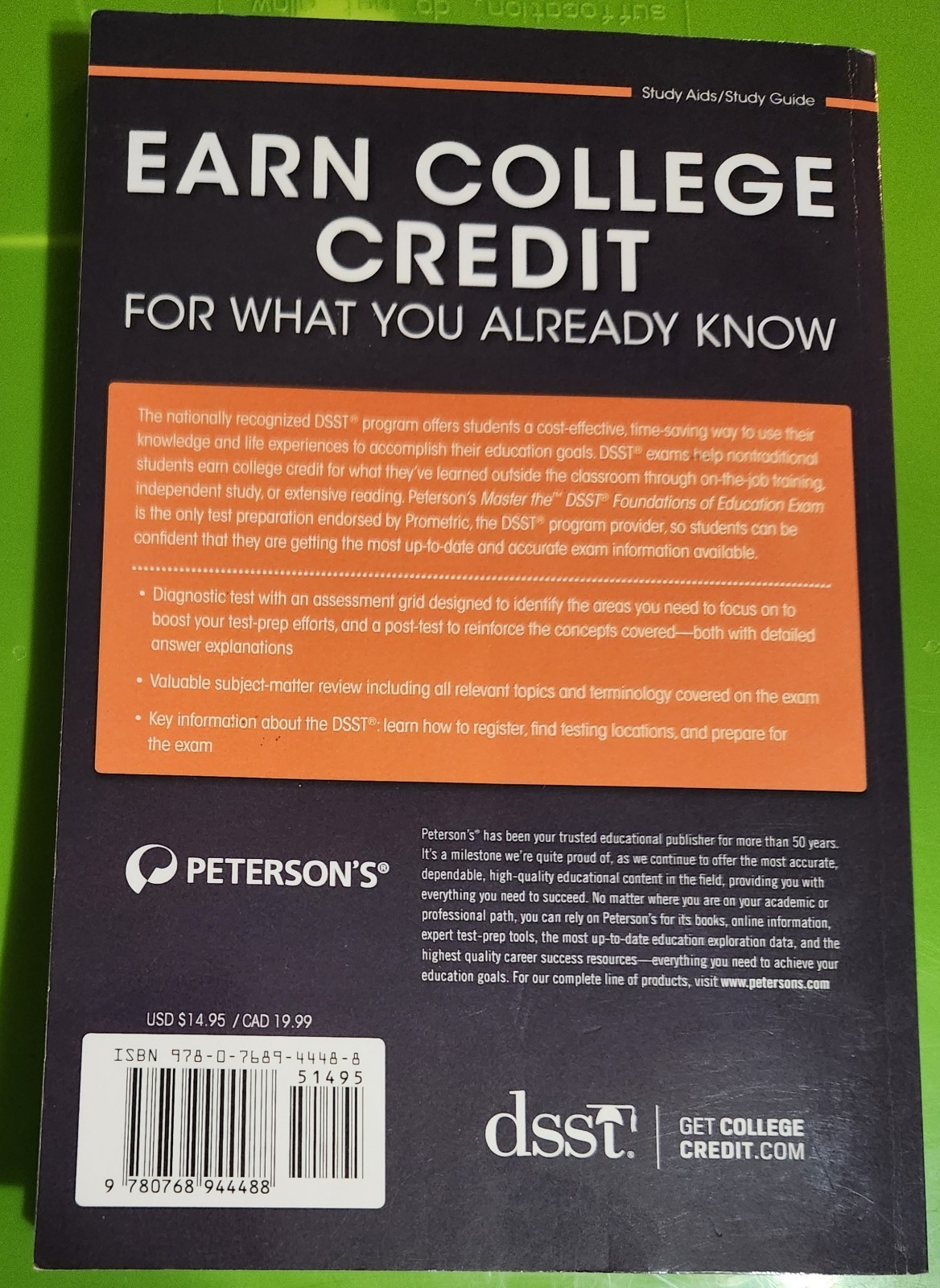 PETERSONS MASTER THE DSST FOUNDATIONS OF EDUCATION EXAM STUDY GUIDE PB