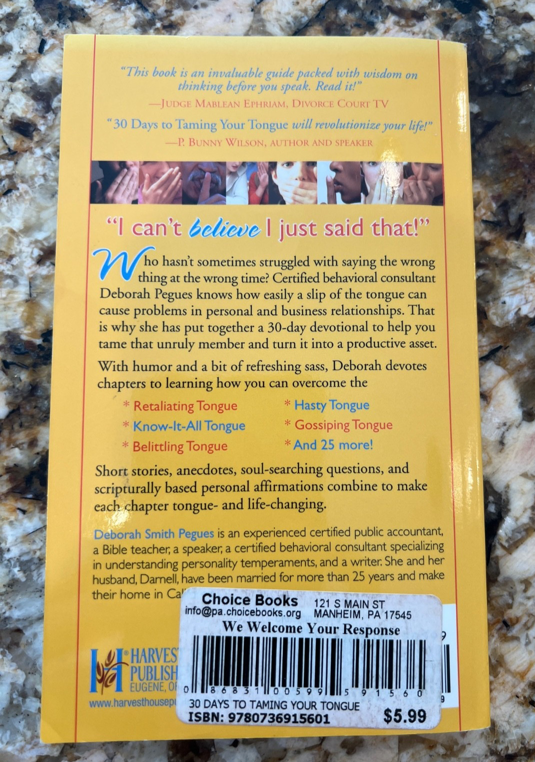 30 Days to Taming Your Tongue Workbook – paperback Pegues, Deborah Smith