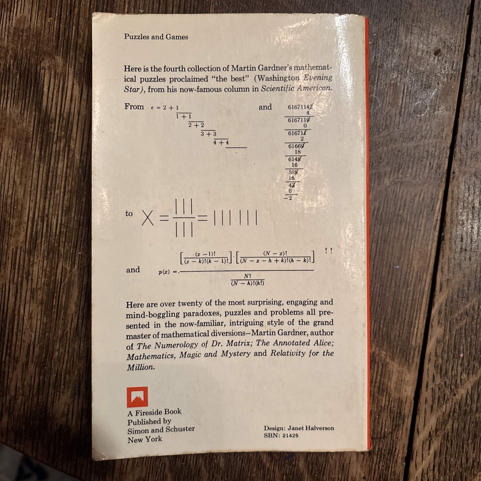 The Unexpected Hanging And Other Mathematical Diversions Book by Martin Gardner