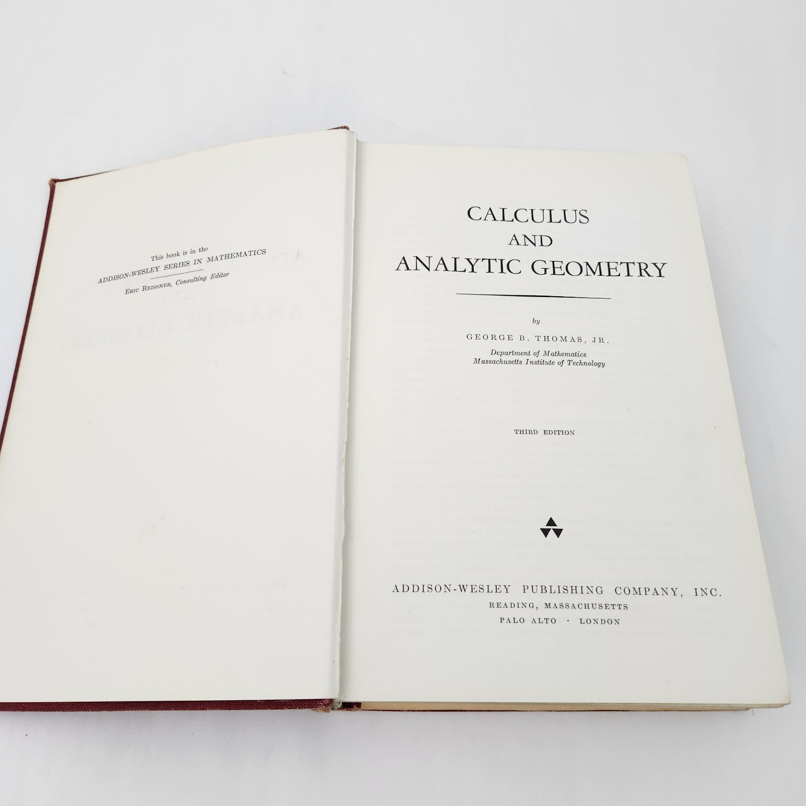 Calculus and Analytic Geometry by George B. Thomas Jr. 1962 Hardcover