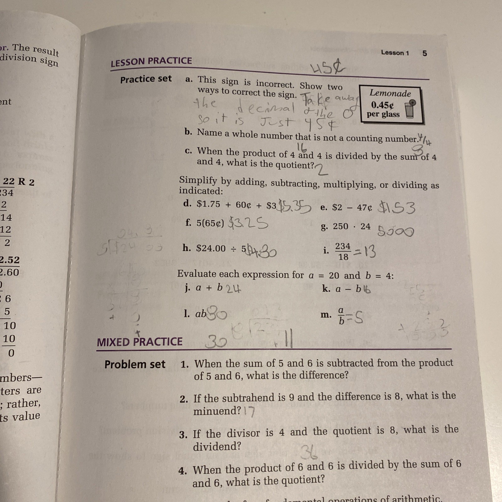 Saxon Math 8/7: Homeschool Student Text, 100 Pages Writing & 30 Printing Error.