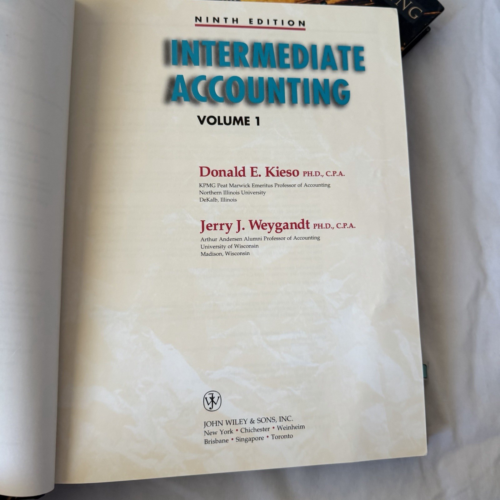 Intermediate Accounting 9th Edition Kieso & Weygandt Vol 1-2 Hardcover Set Wile