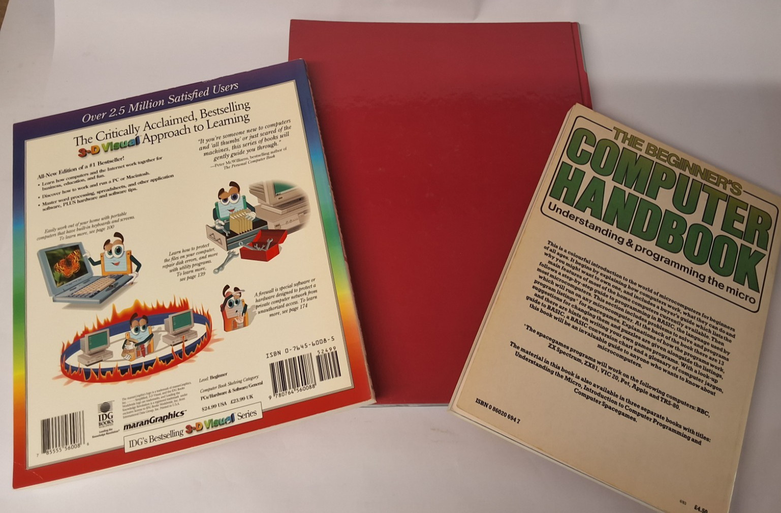 3 x Vintage Computer How To books PC Handbook reference 1983, 1996, 2001
