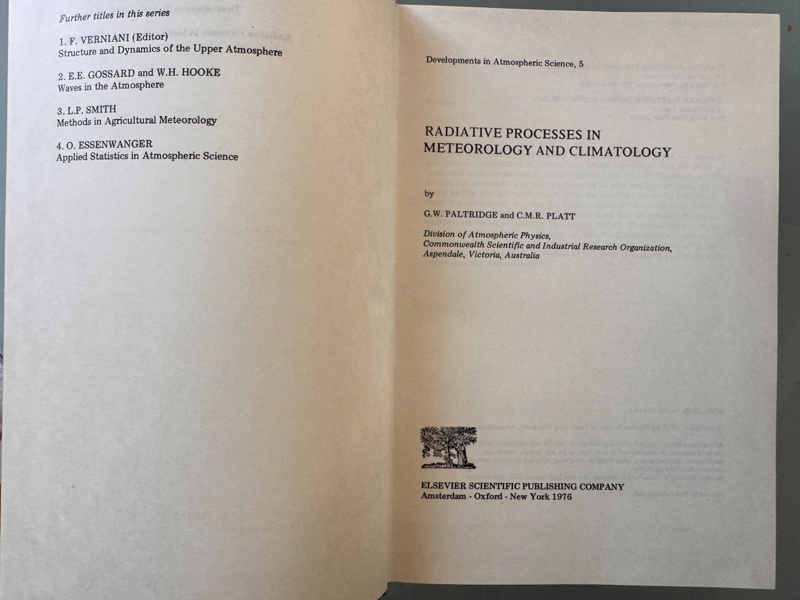 Radiative processes in meteorology and climatology 1976 HC