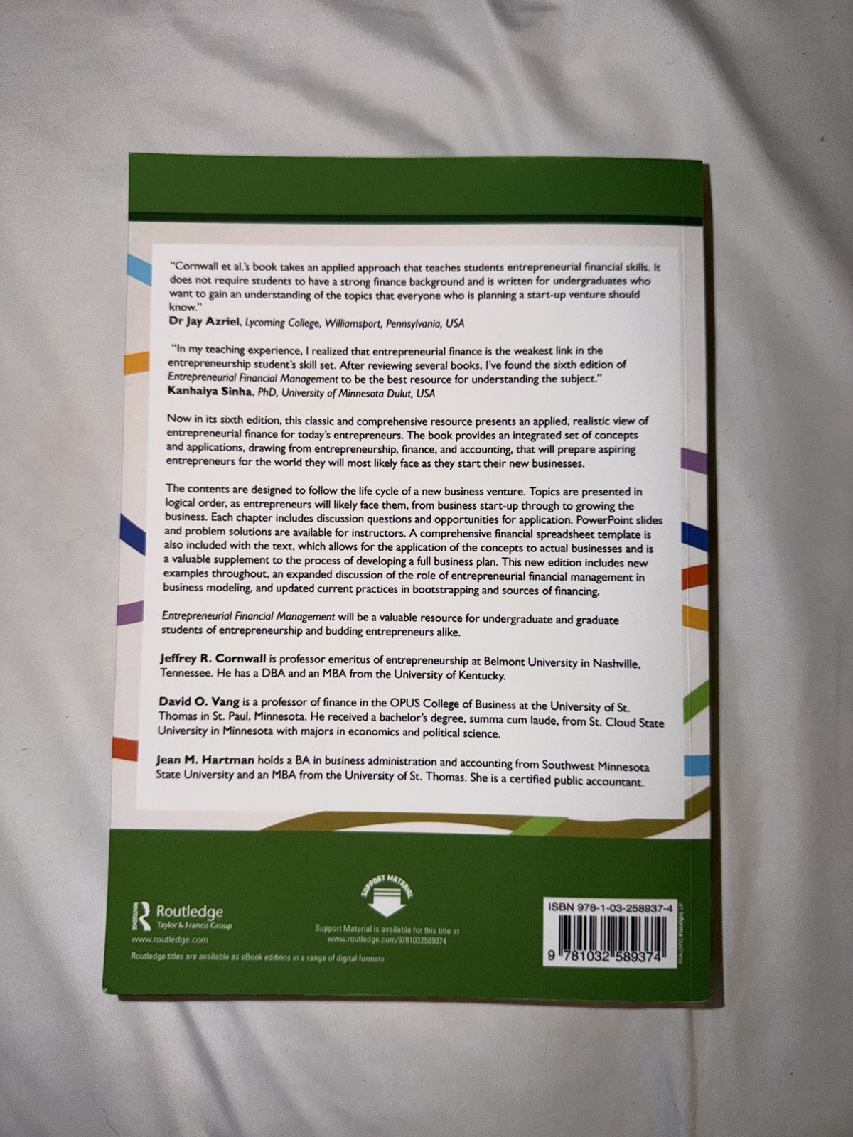 Entrepreneurial Financial Management: An Applied Approach by Jeffrey R. Cornwall