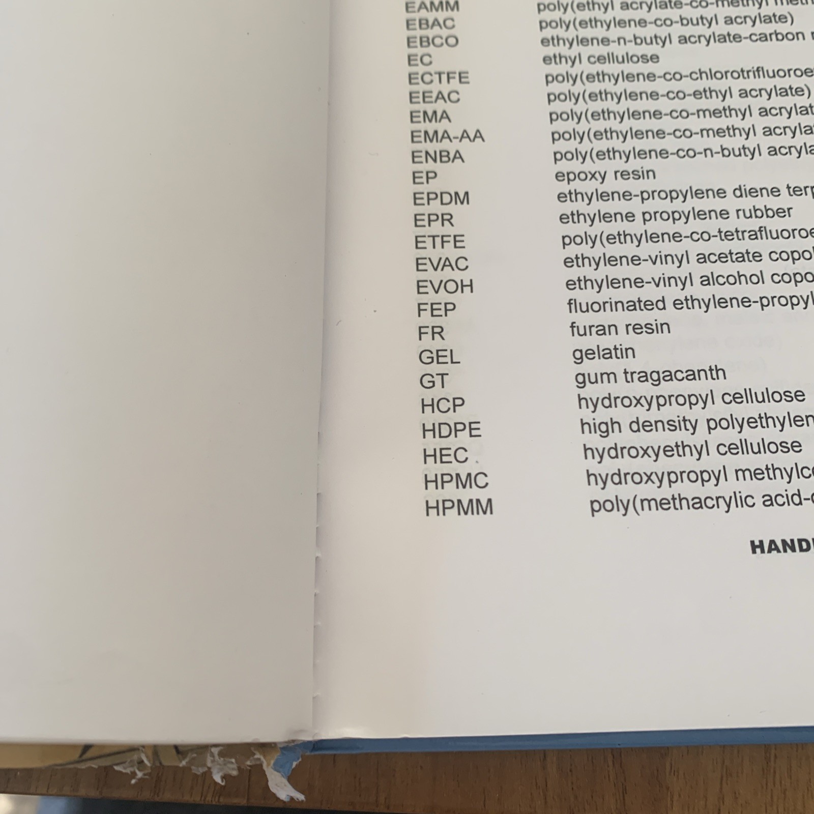 Handbook Of Polymers