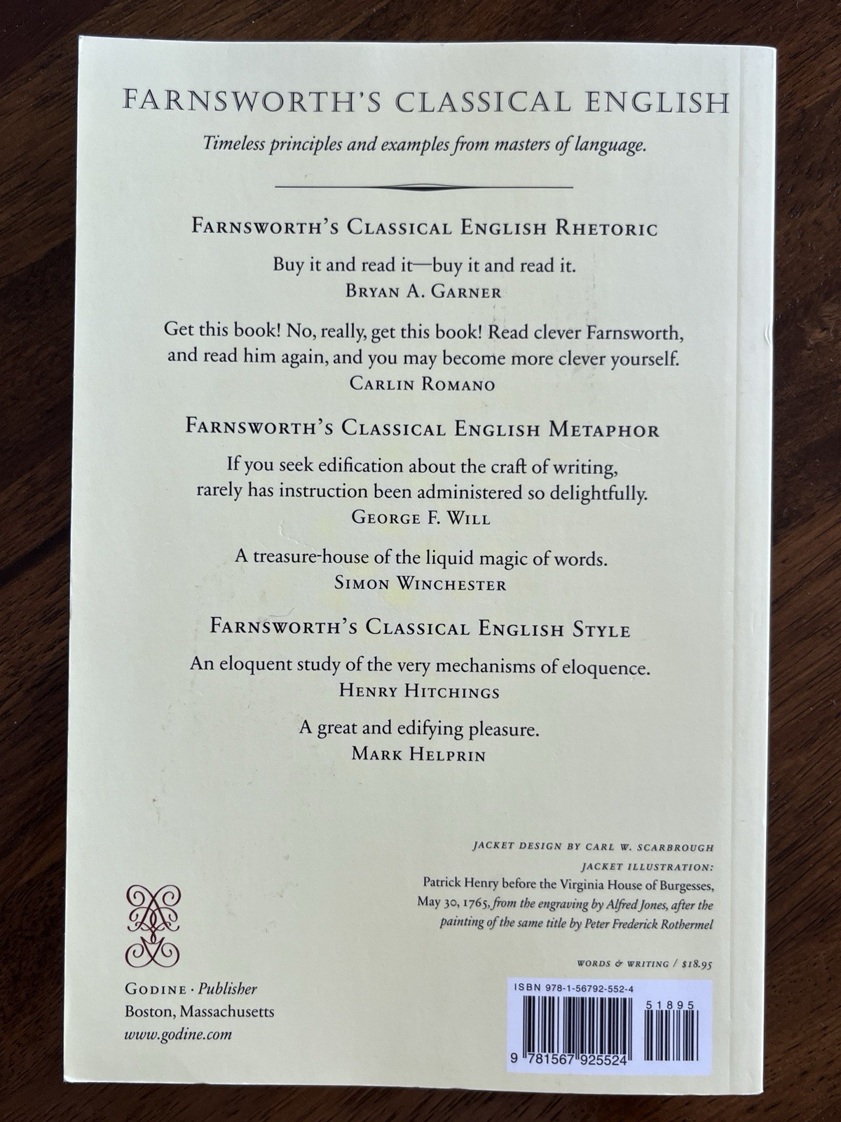 Farnsworth’s Classical English Rhetoric by Ward Farnsworth 2020 Paperback