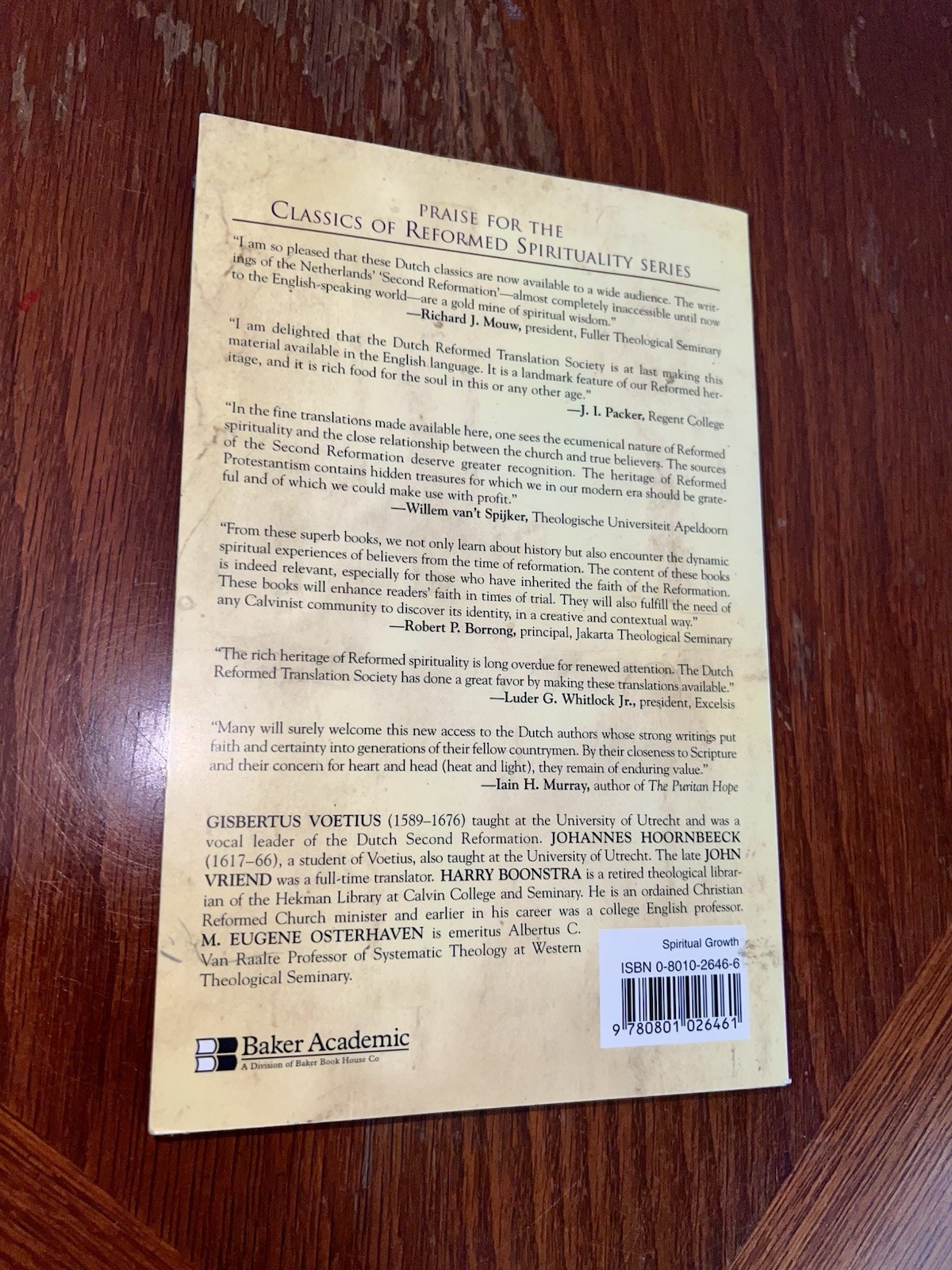 Theology Spiritual Desertion Reformed Classics Voetius Hoornbeeck BAKER Academic