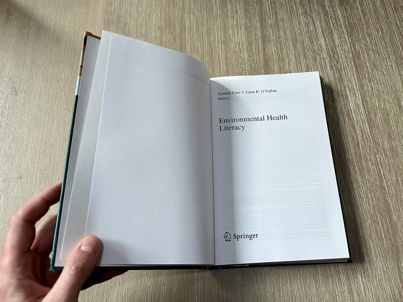 Environmental Health Literacy by Symma Finn & Liam R. O’Fallon HC 2019/Springer