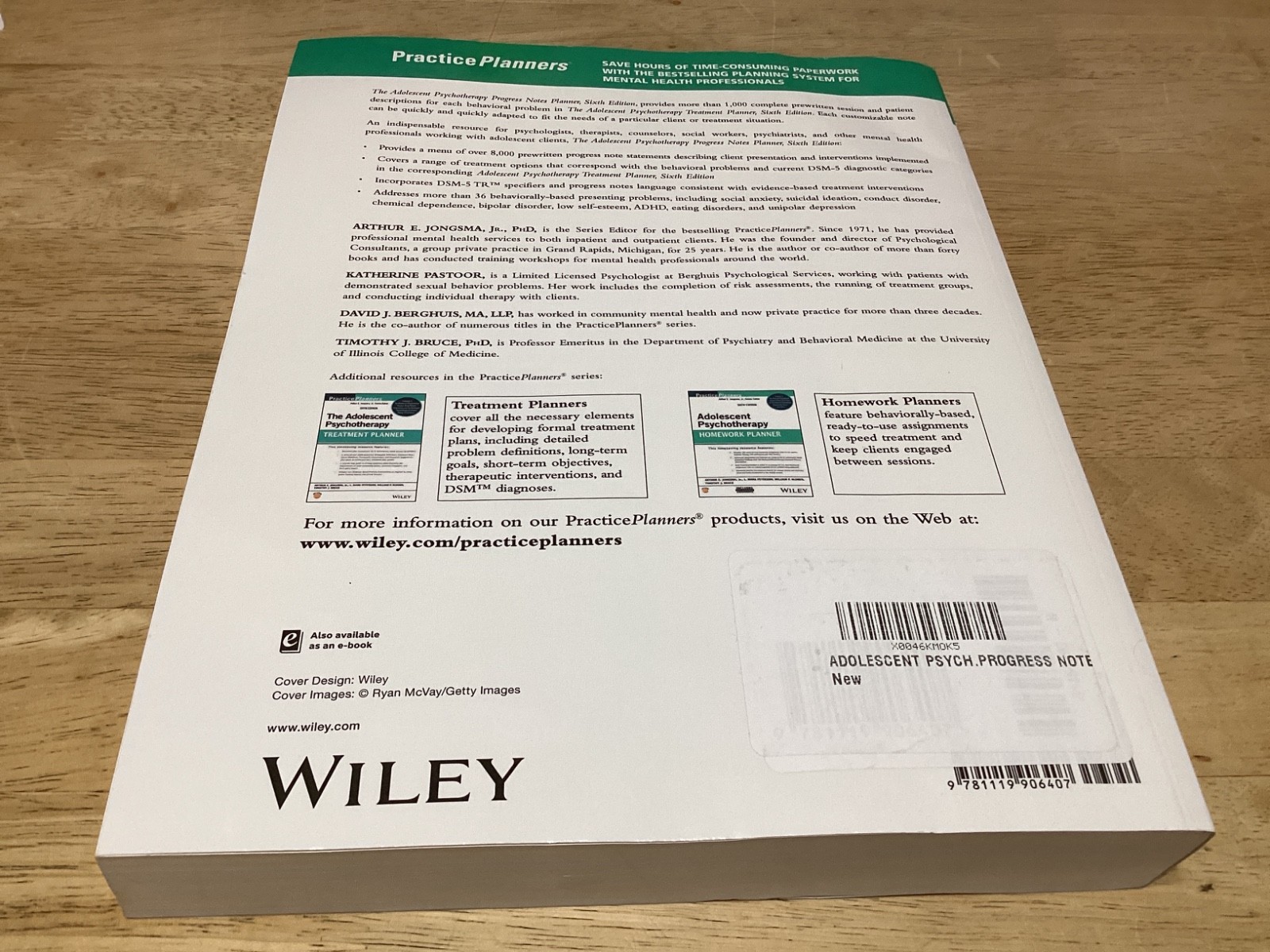 SIXTH edition. The Adolescent Psychotherapy Progress Notes Planner. 6th