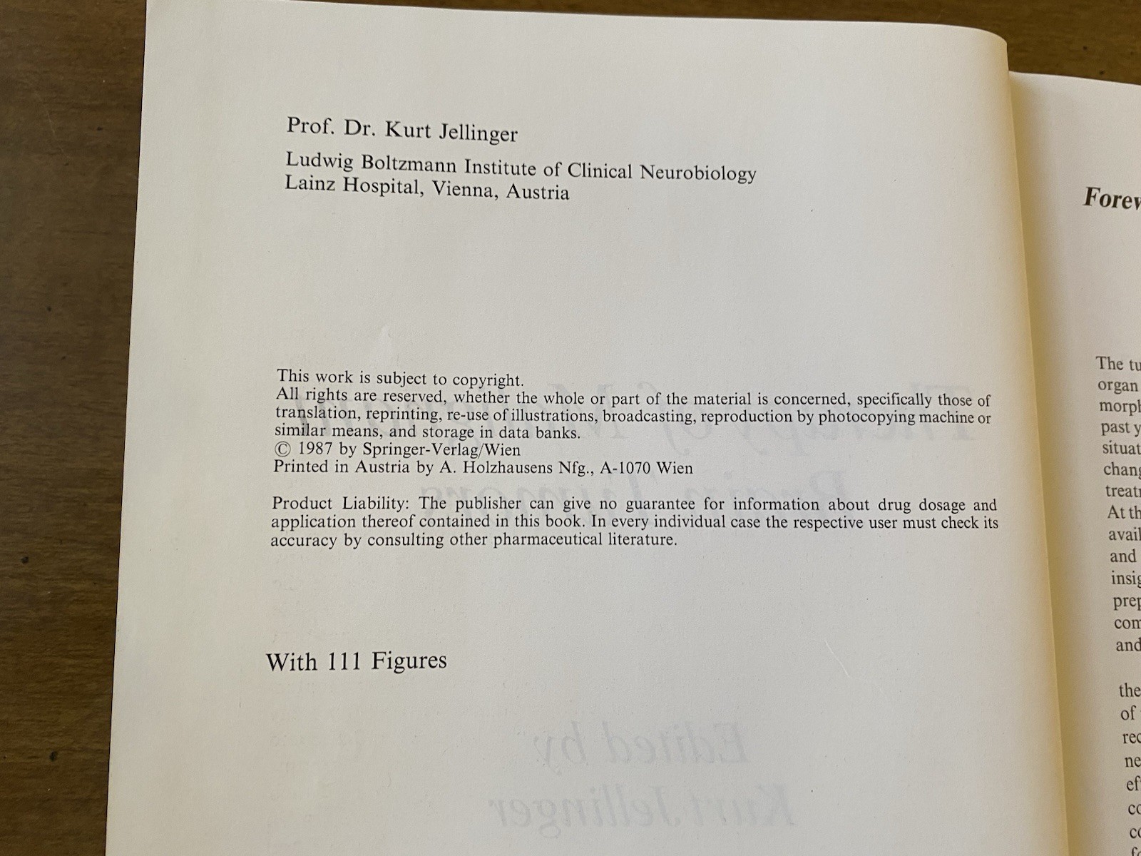 “Therapy of Malignant Brain Tumors” Medical HC 1987 Kurt Jellinger Springer