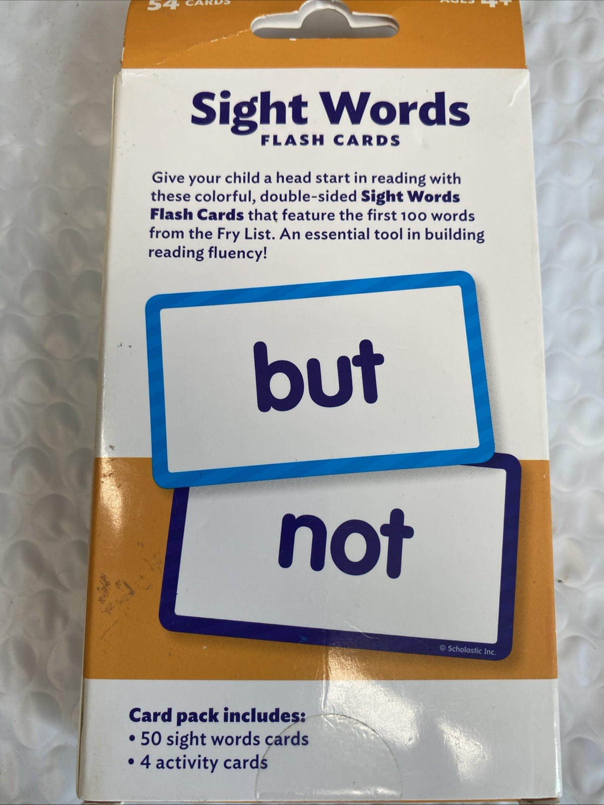 Flash Cards: Sight Words 3.25 x 1 x 6.25 inches Age 4+ Cards 54 English