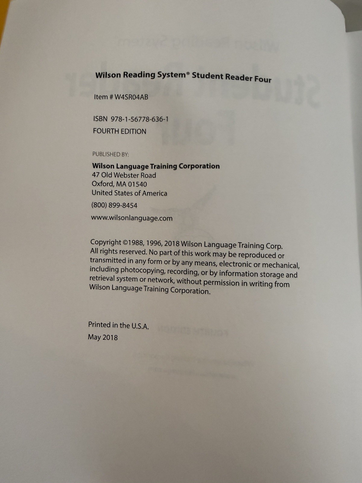 Wilson Reading System Student Readers 4th Ed PB 2018 Barbara Wilson, 7 copies