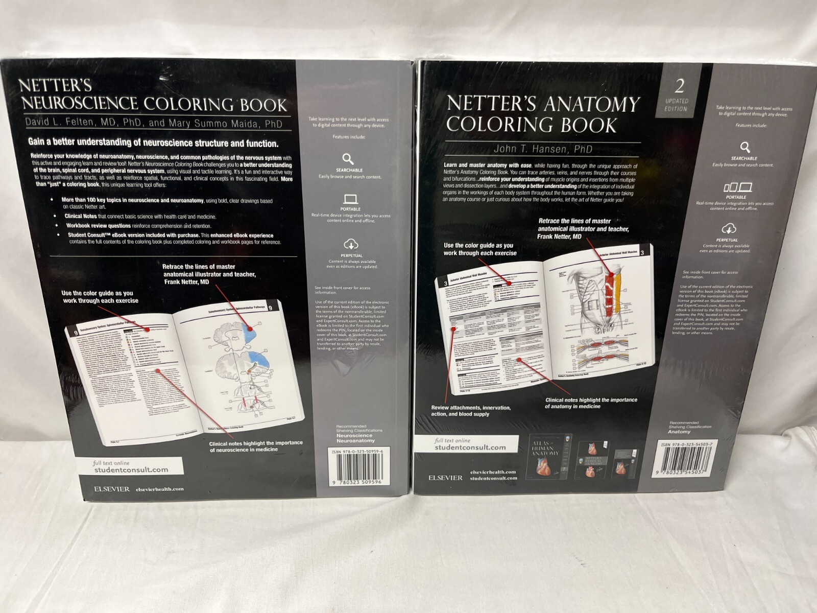 SET OF 2 Netter’s Neuroscience Coloring Book NEW!!