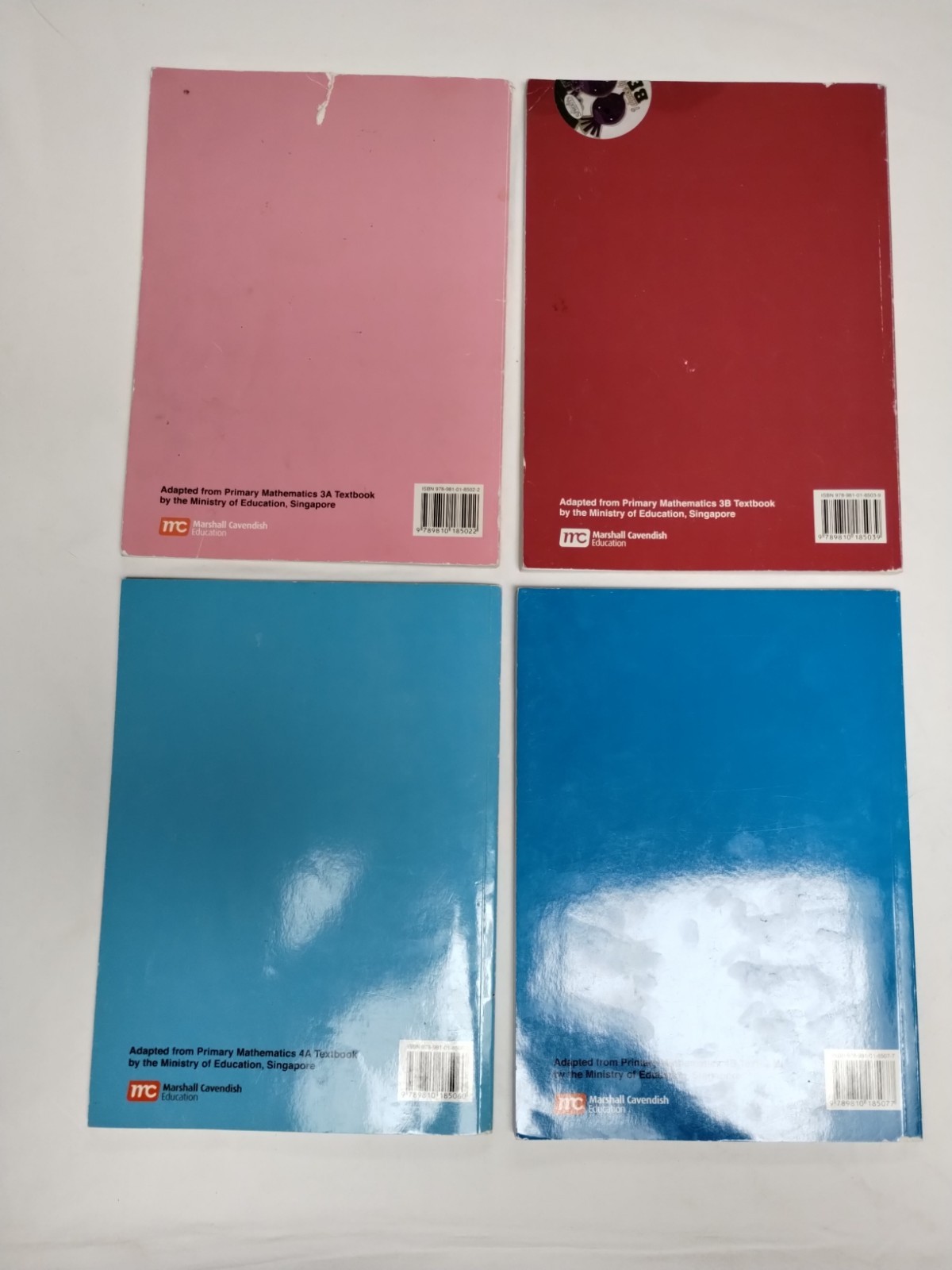 (4) Primary Mathematic Textbooks: 3A, 3B, 4A, 4B by Singapore Math Inc. 2014 PB