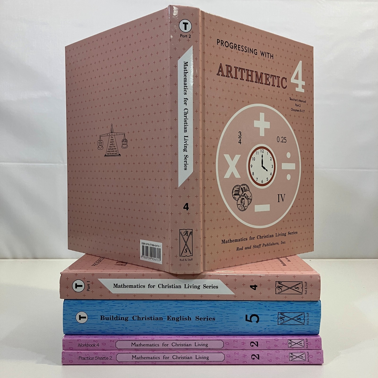 5 Homeschooling for Christian Living Series Math & English Lot Rod and Staff