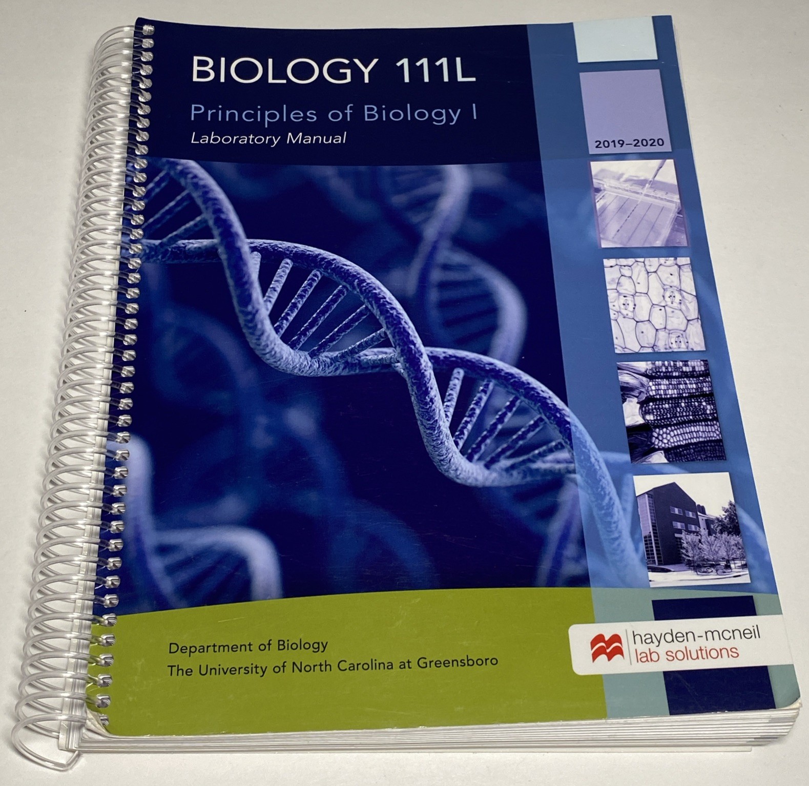UNCG BIO 111L Lab Manual: Principles of Biology I – Hayden-McNeil (2019-2020)