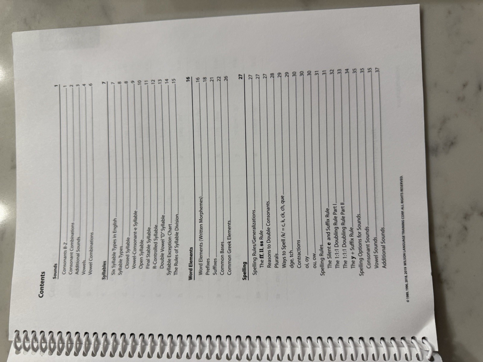 Wilson Reading System Rules Notebook Steps 1-12 4th Edition Spiral 2018