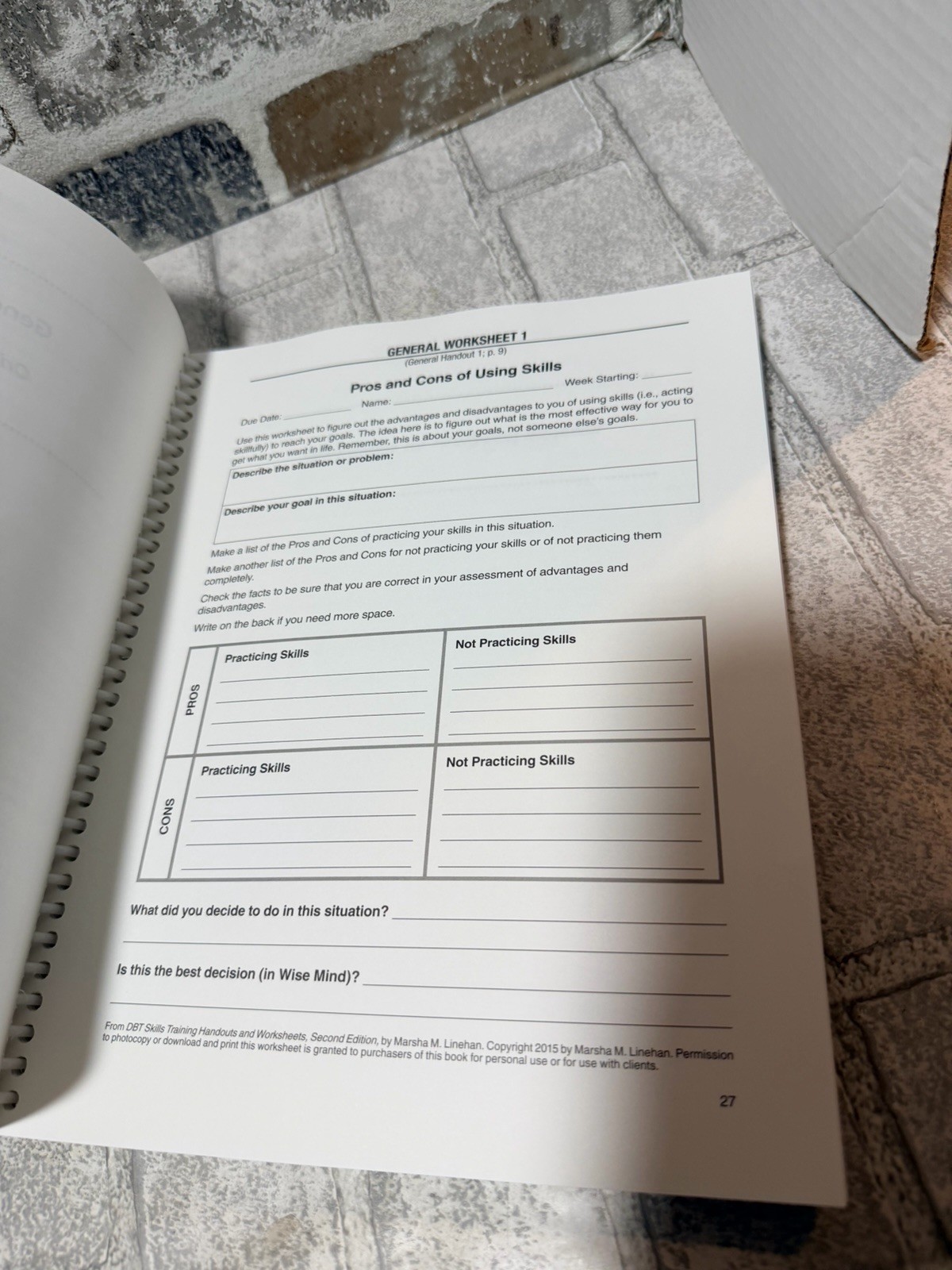 DBT Skills Training Handouts and Worksheets, Second Edition – GOOD