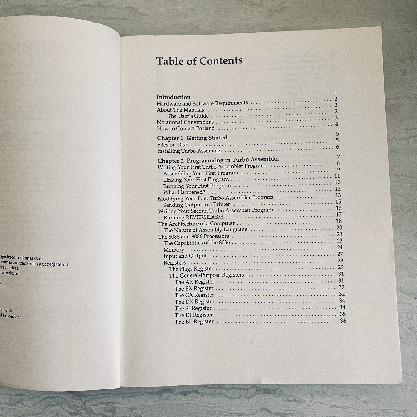 Turbo Assembler 1.0 Reference & User’s Guide Set – Borland 1988