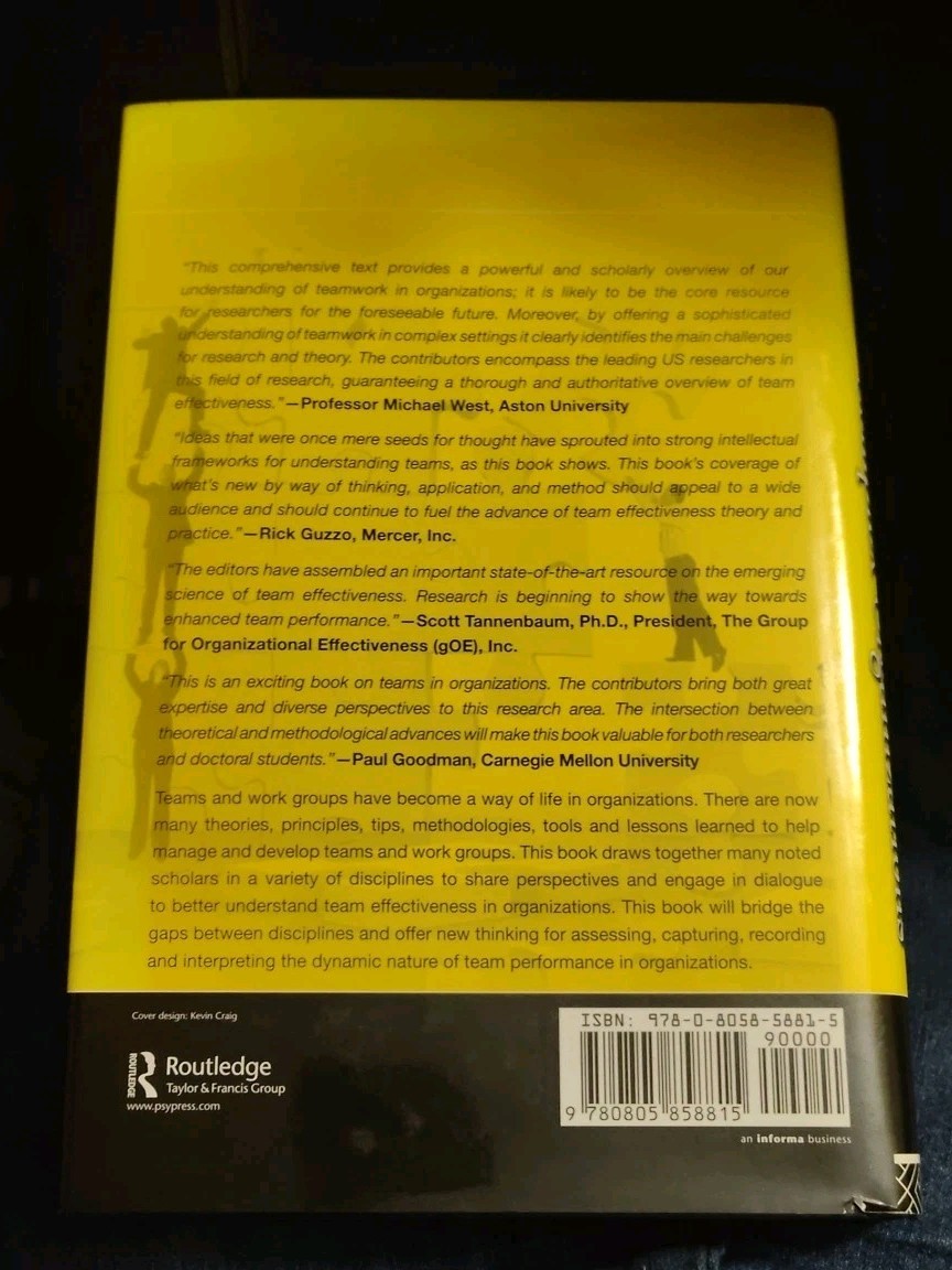 Siop Organizational Frontiers Ser.: Team Effectiveness in Complex Organizations