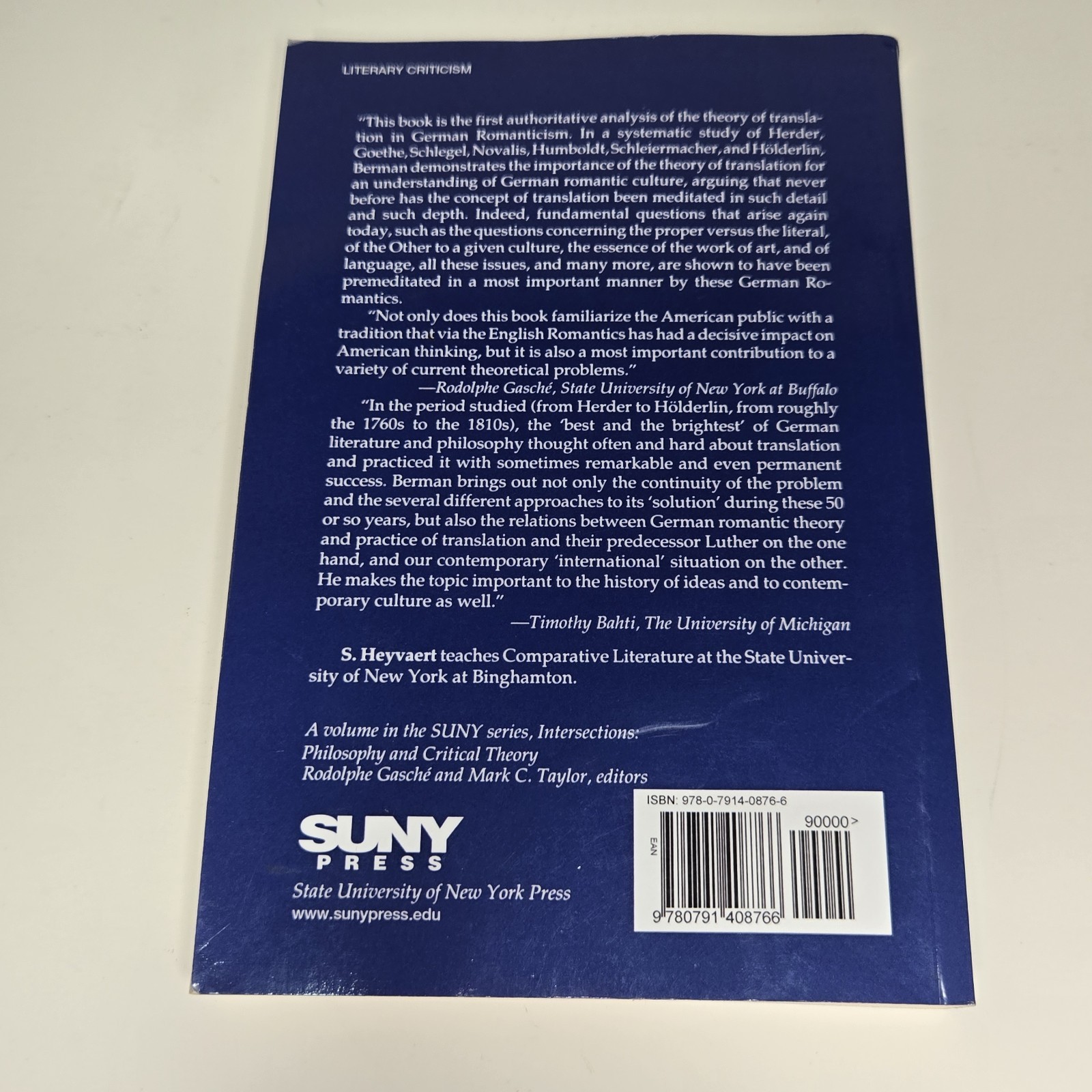 The Experience Of The Foreign: Romantic Germany By Antoine Berman / S. Heyvaert