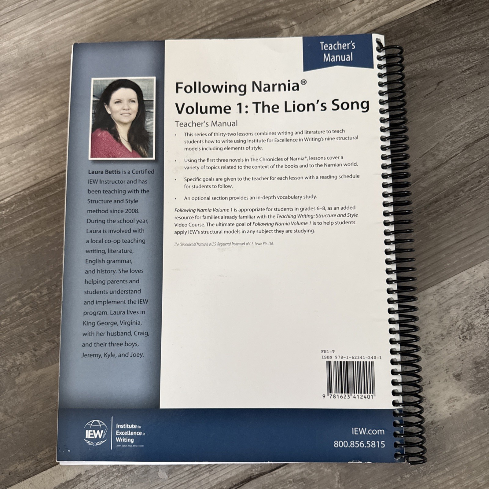 IEW Following Narnia Volume 1: The Lion’s Song 2016 Teacher’s Manual