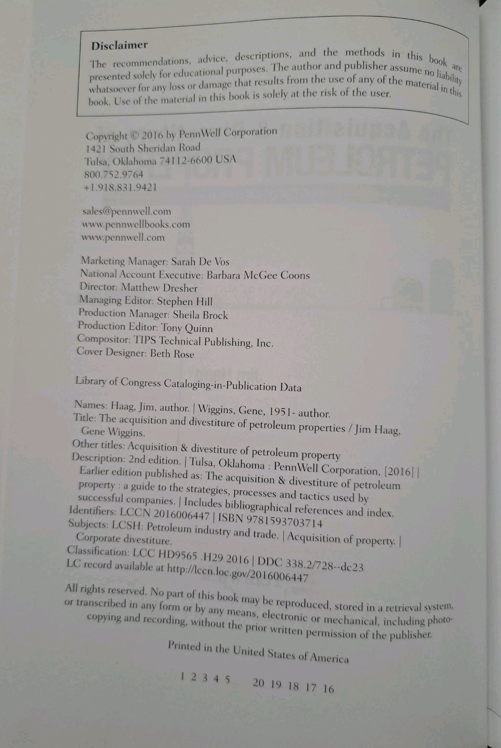 Acquisition & Divestiture of Petroleum Property, Hardcover – Haag – LIKE NEW
