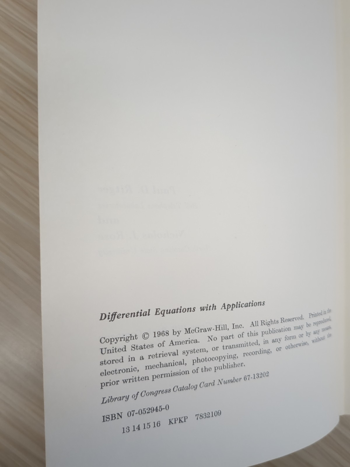 Differential equations,: With applications and historical notes (International,