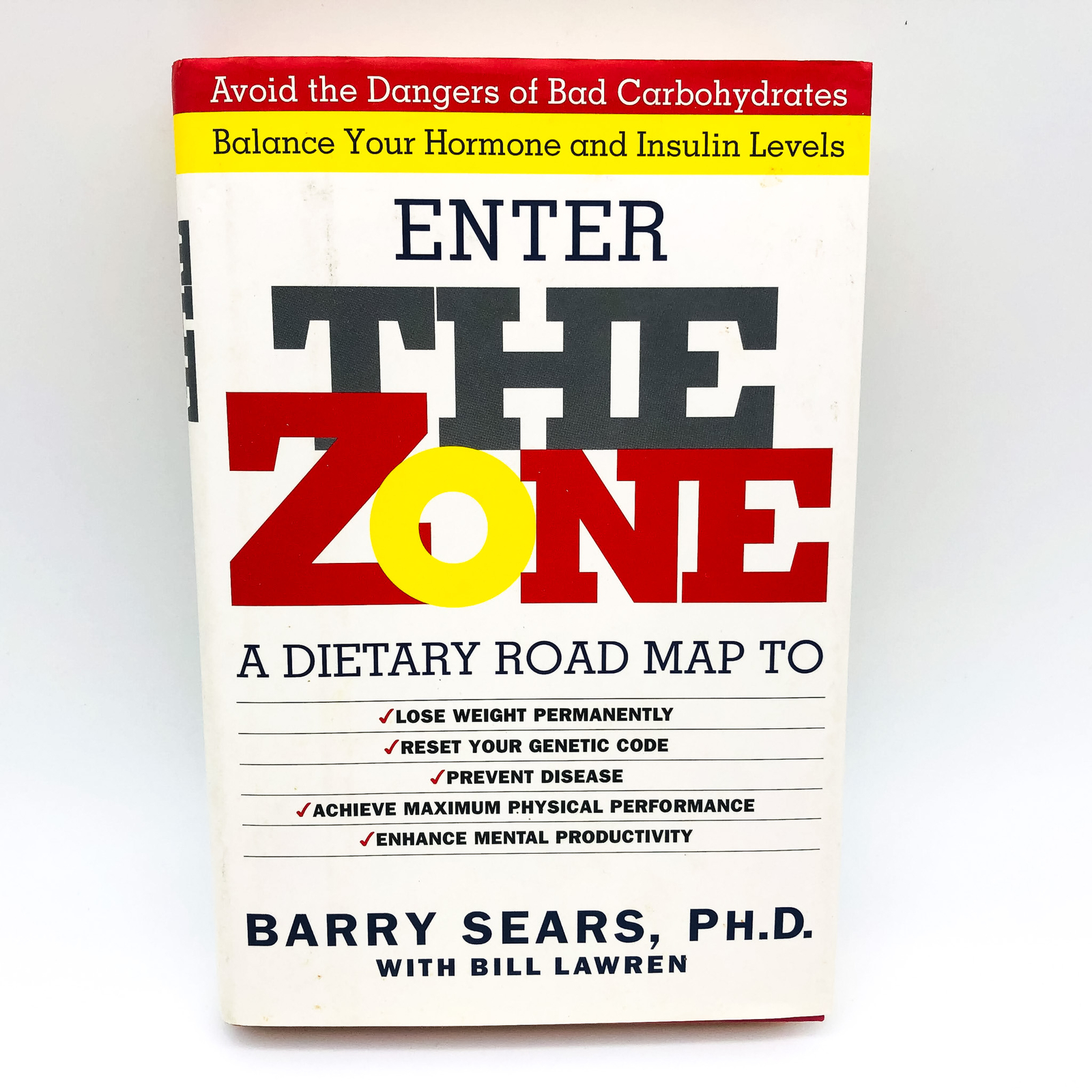 Enter The Zone Hardcover Barry Sears PHD 1995 Nutrition Reducing Calories Y