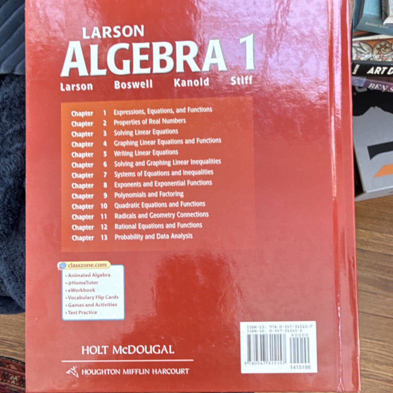 Holt McDougal Larson Algebra 1 Hardcover Textbook High School Boswell Kanold