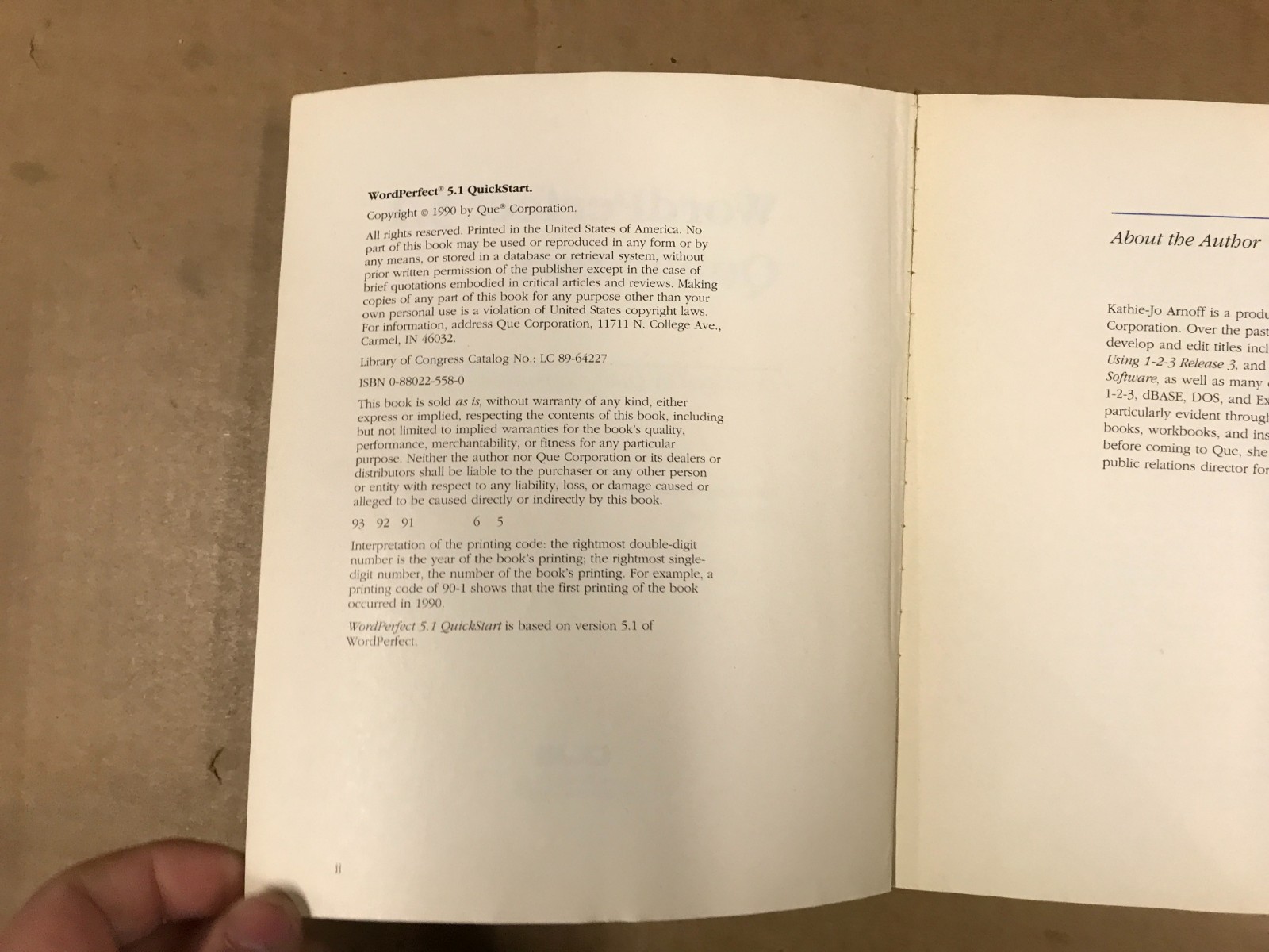 Vintage Wordperfect 5.1 QuickStart Book – Step-By-Step