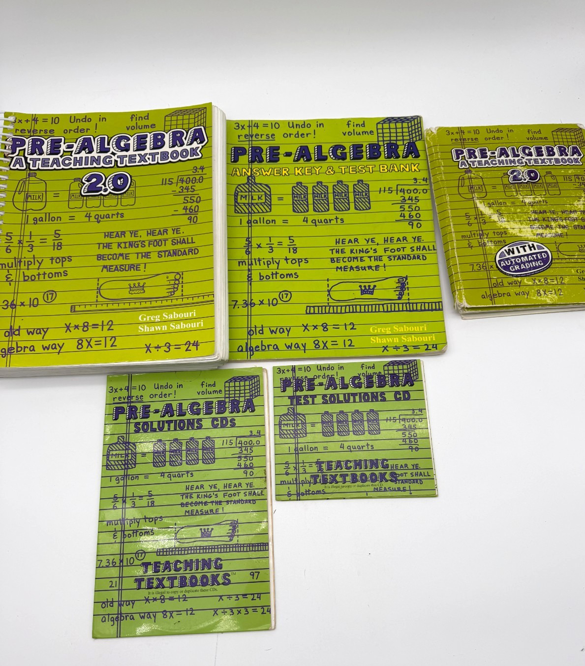 Pre-Algerba A Teaching Textbook by Greg Sabouri with Answer Booklet CD-Rom Set