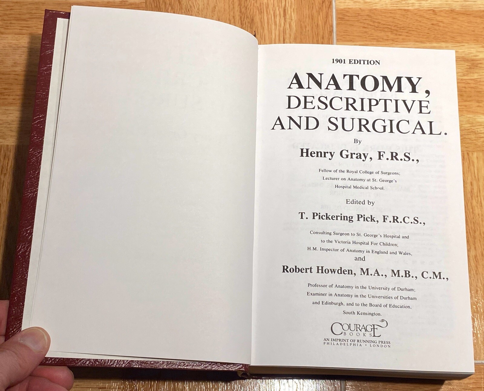 Gray’s Anatomy: Anatomy, Descriptive and Surgical 1901 Edition, Running Press