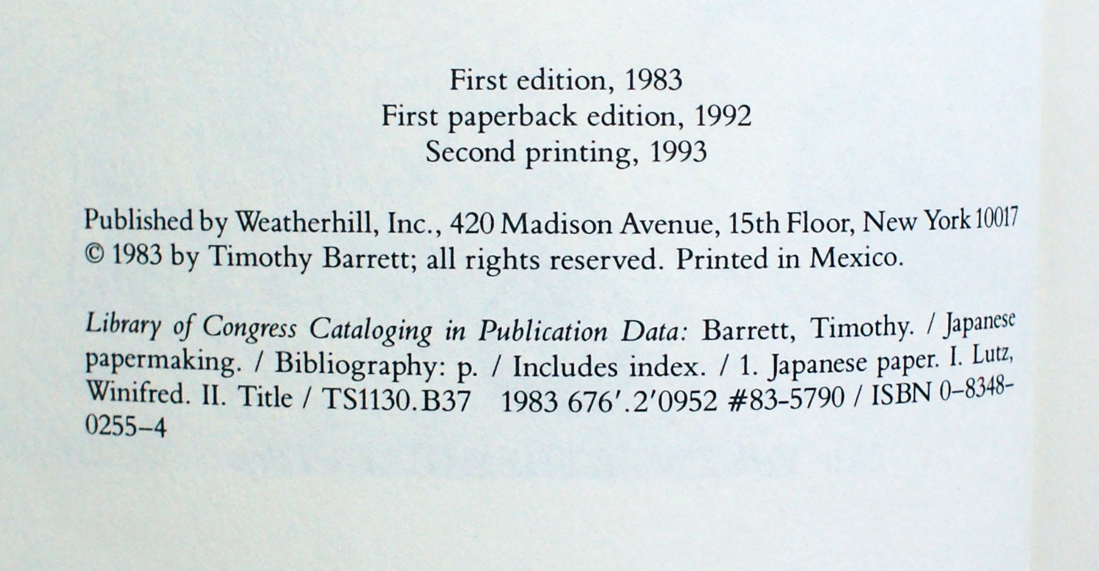 JAPANESE PAPERMAKING: Traditions, Tools, and Techniques BRAND NEW PB! [360]