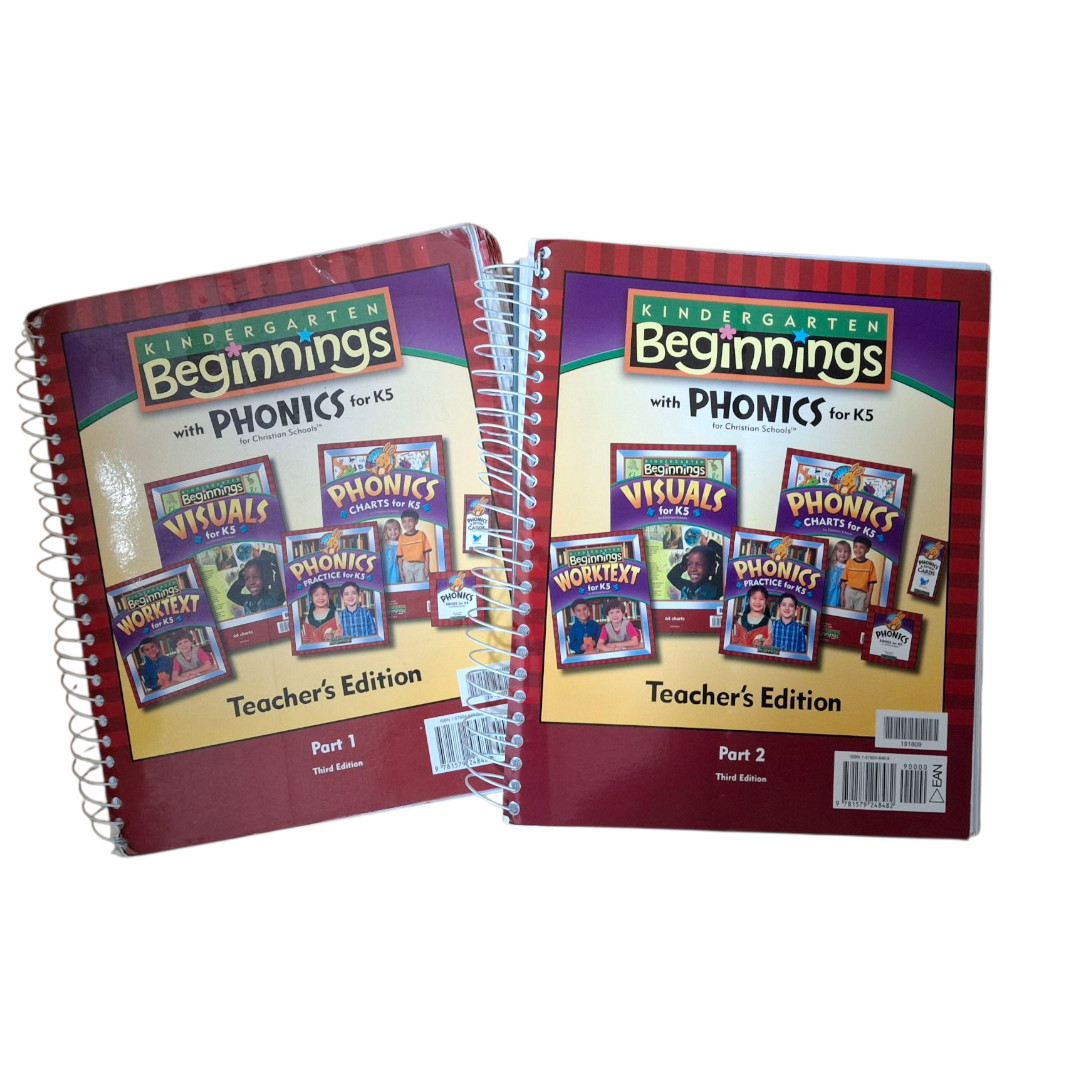 BJU K5 Beginnings PhonicsTeacher’s manual part 1 and 2