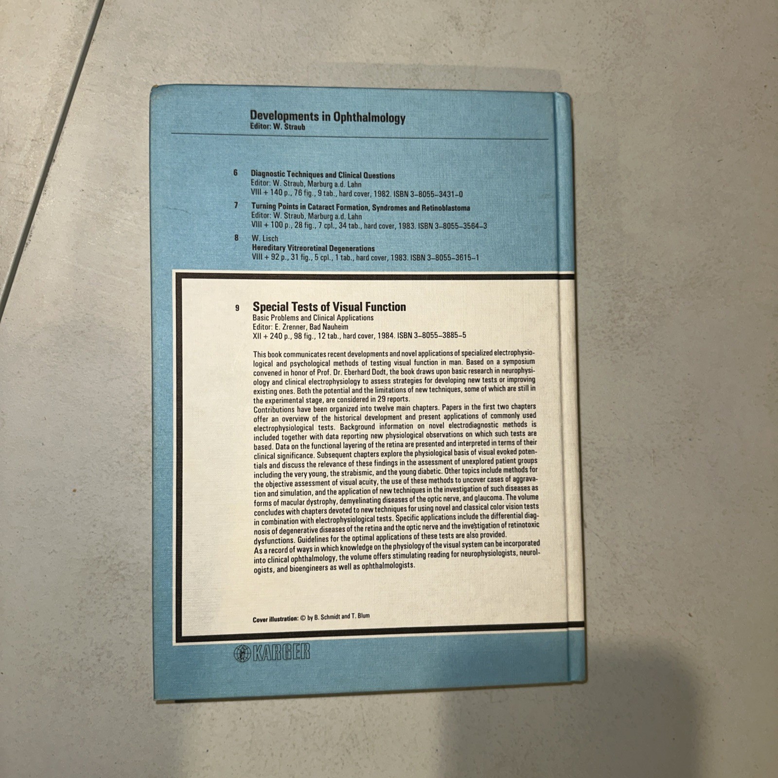 Developments in Ophthalmology Special Tests of Visual Function byZrenner (1984)