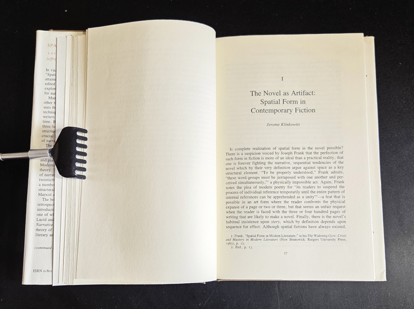 SPATIAL FORM IN NARRATIVE – Jeffrey Smitten & Ann Daghistany, Ed. (hc/dj) 1981