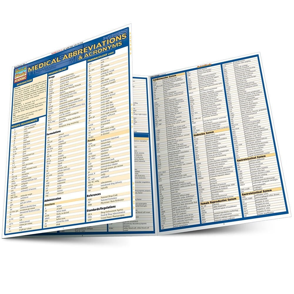 Complete Basic Medical Terminology, Abbreviations and Anatomy Quick References