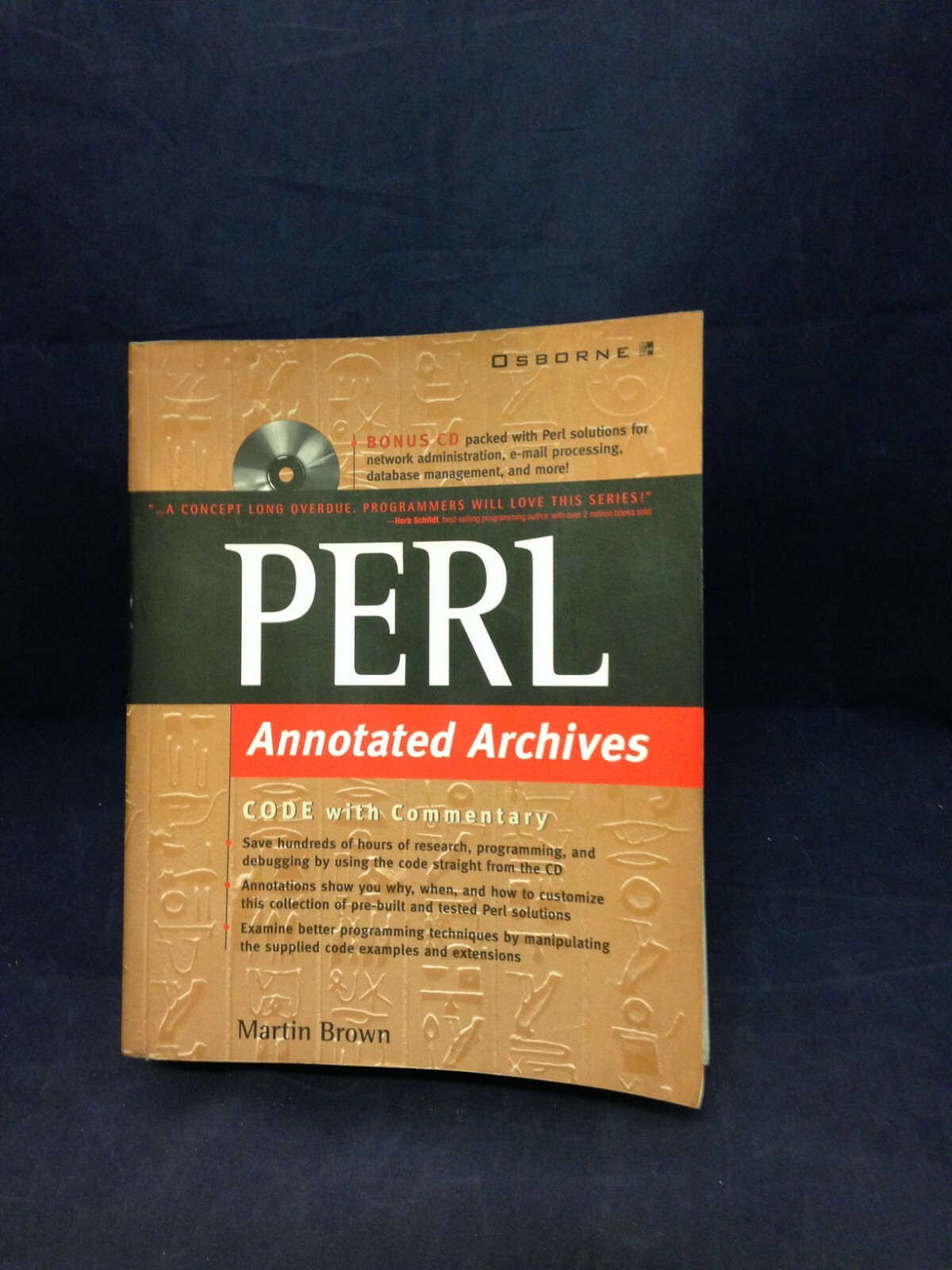PERL Annotated Archives w/CD Martin Brown Osborne/McGraw Hill 1999 PB BN 211215