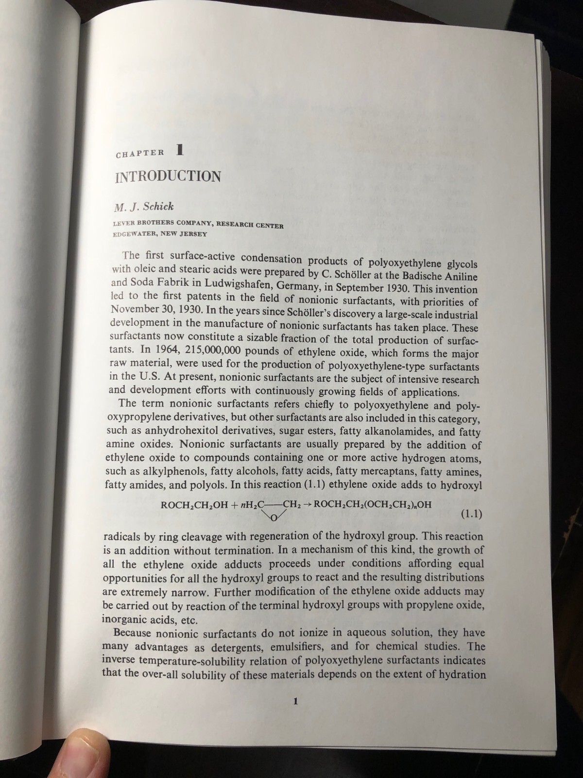 Nonionic Surfactants Volume 1 / Chemical Engineering & Biophysics Reference
