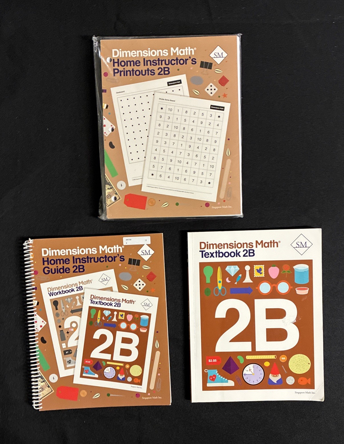 Dimensions Math 2B Set of 4 Books – Singapore Home Instructor’s Guide, Textbook
