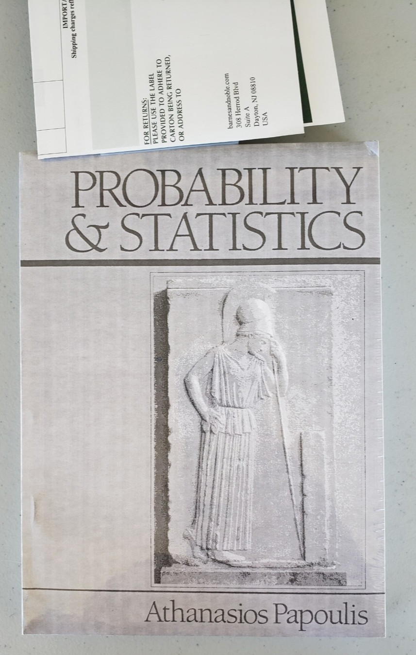 Probability Statistics Papoulis 1989 Prentice Hall NEW Wraps w/ Original Receipt