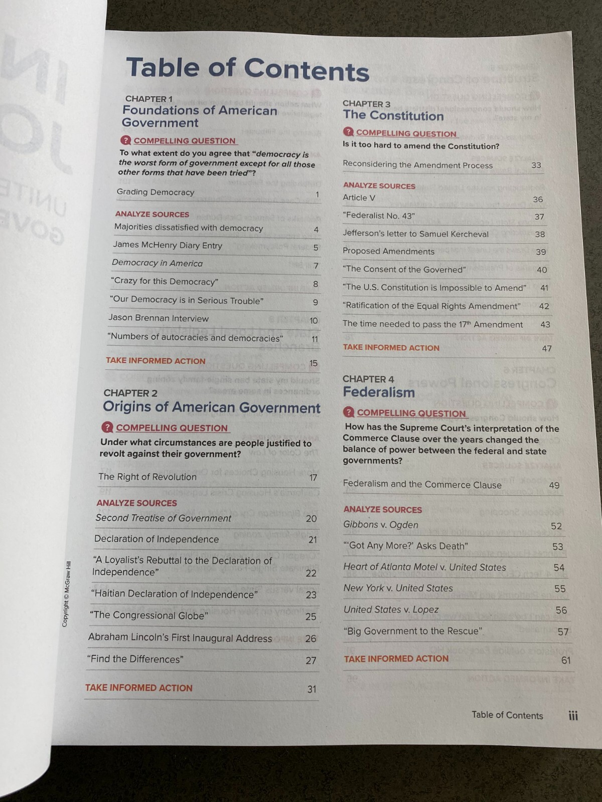United States Government & Civics, Inquiry Journal by McGraw Hill 9780077000004