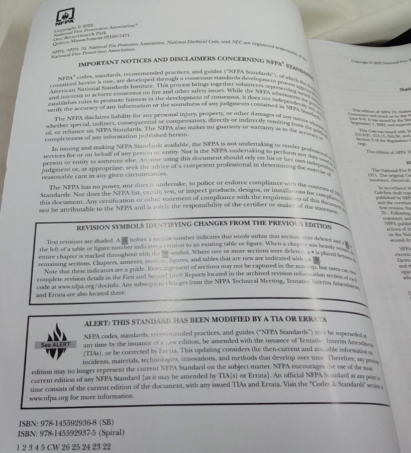 NFPA 70 National Electrical Code 2023 Authentic PB 1st Print