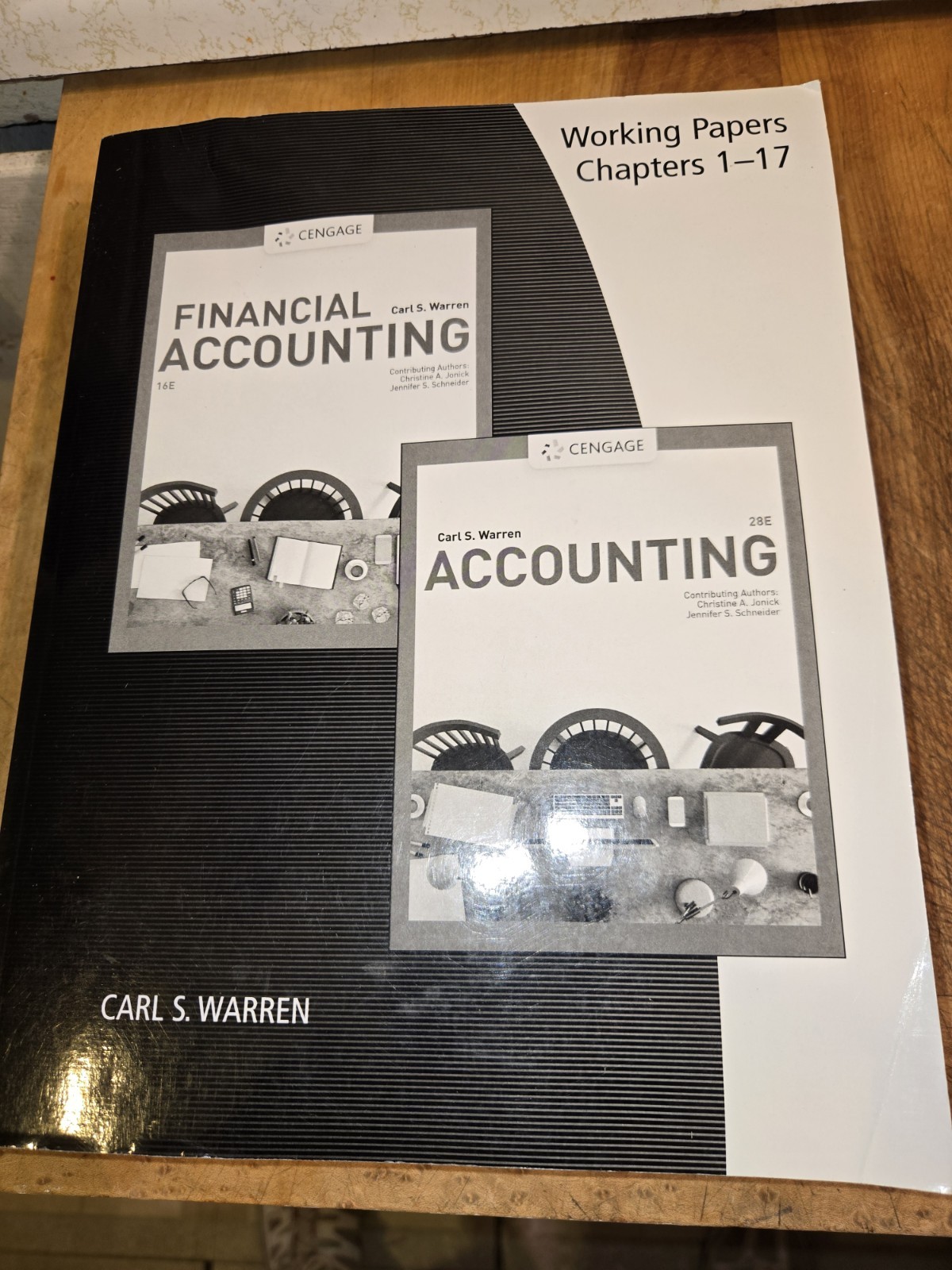 Working Papers, Chapters 1-17 for Warren/Jonick/Schneider’s Accounting, 28th and